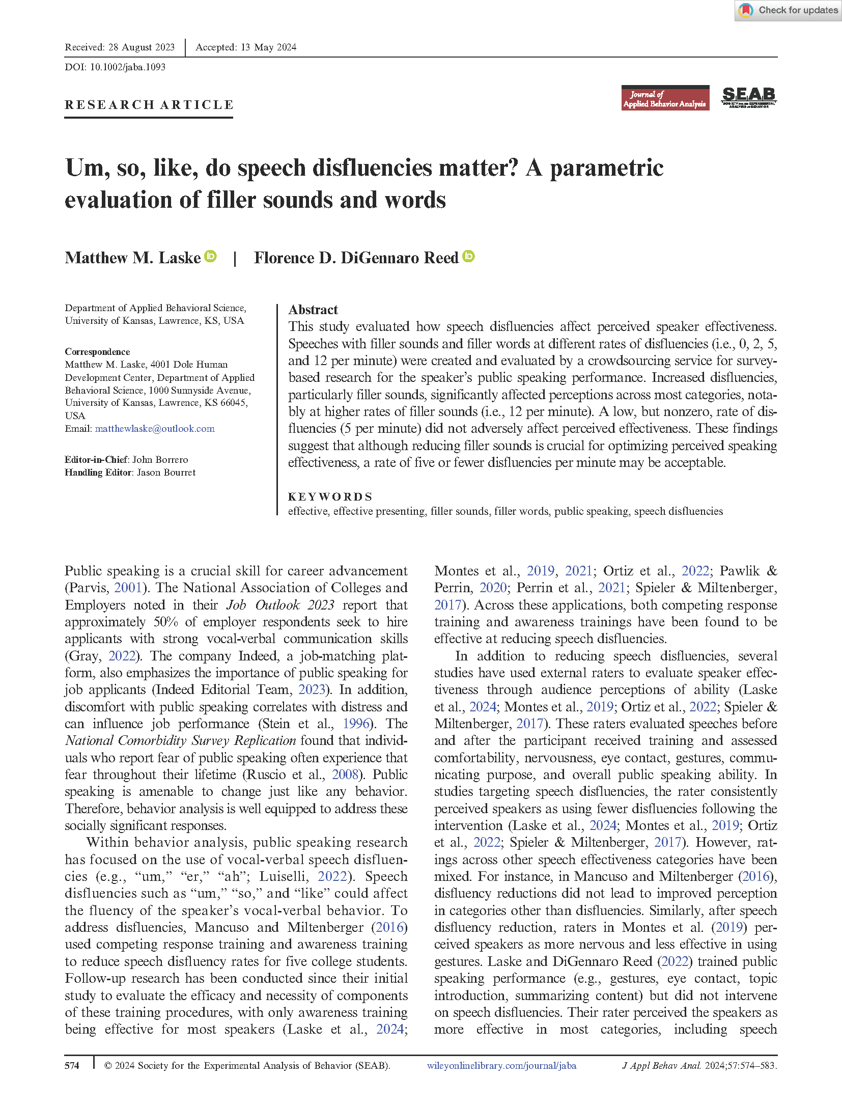 Um so like do speech disfluencies matter